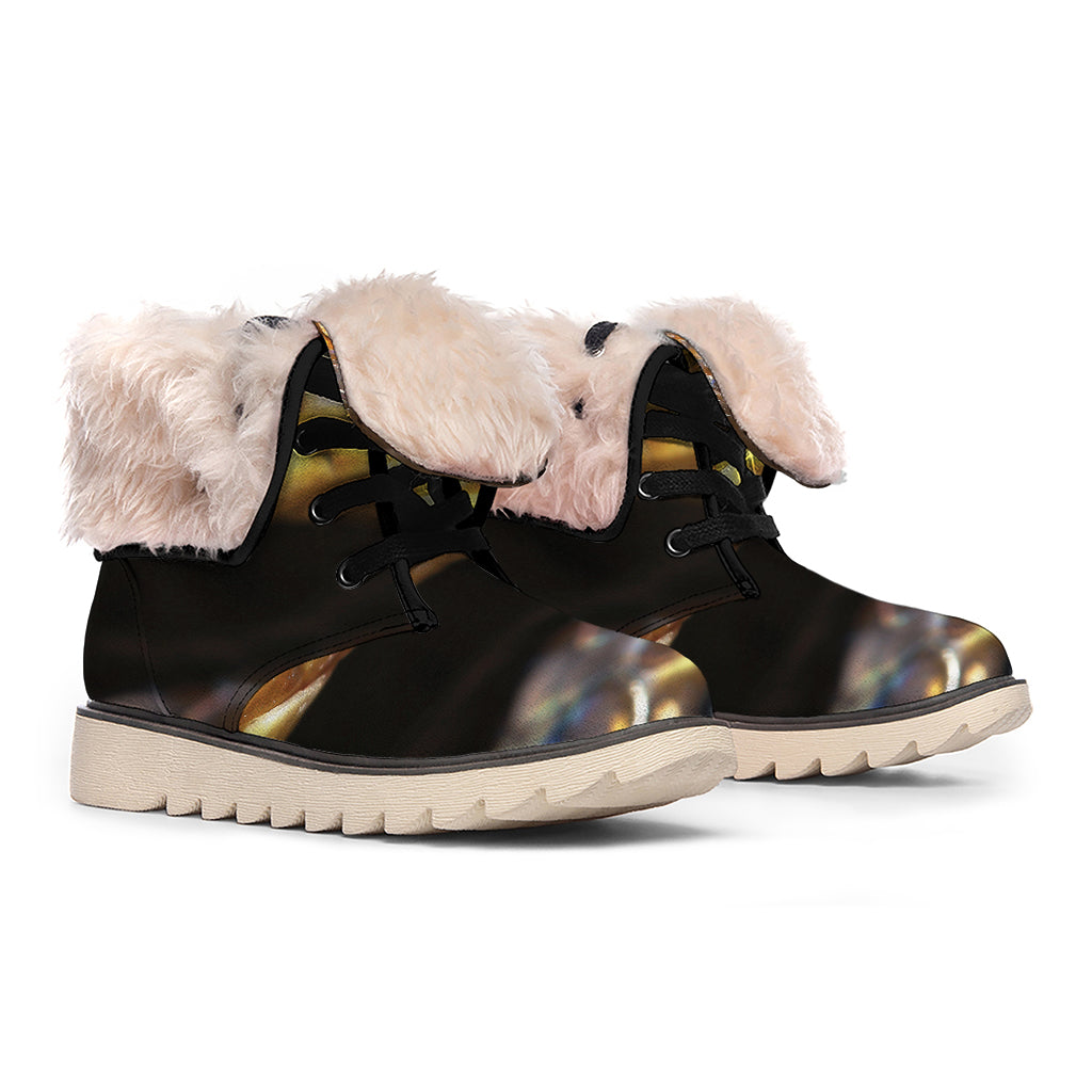 Malagasy Cat Eyed Snake Print Winter Boots