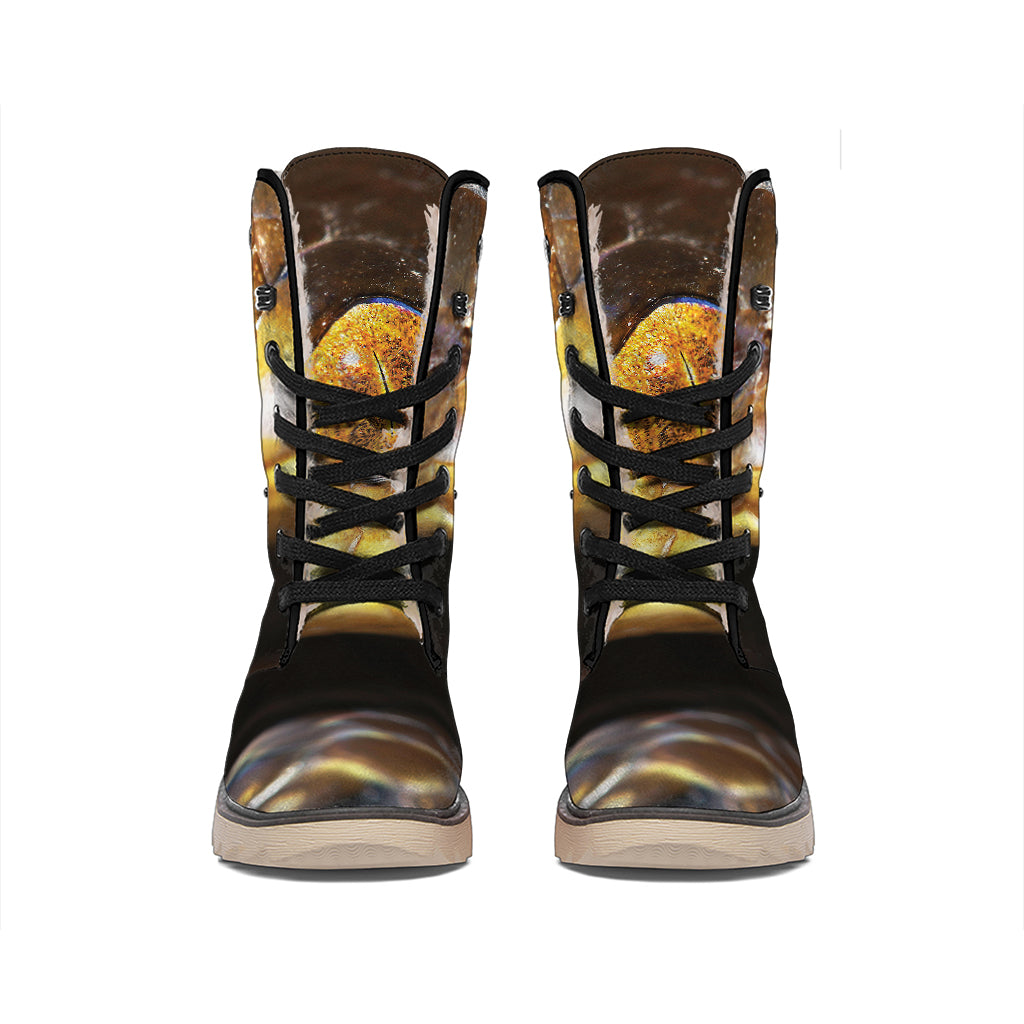 Malagasy Cat Eyed Snake Print Winter Boots