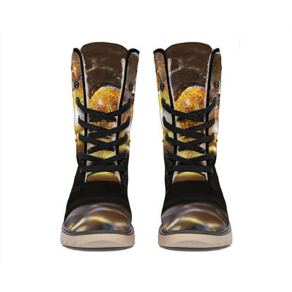 Malagasy Cat Eyed Snake Print Winter Boots