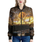 Malagasy Cat Eyed Snake Print Women's Bomber Jacket