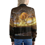 Malagasy Cat Eyed Snake Print Women's Bomber Jacket