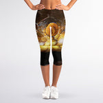 Malagasy Cat Eyed Snake Print Women's Capri Leggings