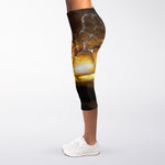 Malagasy Cat Eyed Snake Print Women's Capri Leggings