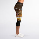 Malagasy Cat Eyed Snake Print Women's Capri Leggings