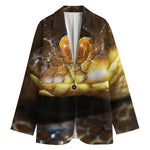 Malagasy Cat Eyed Snake Print Women's Cotton Blazer