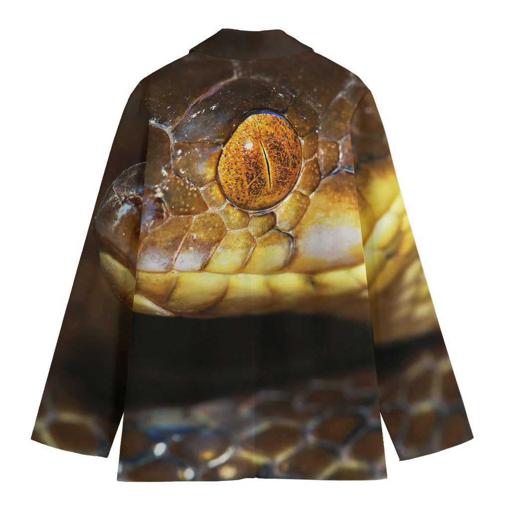 Malagasy Cat Eyed Snake Print Women's Cotton Blazer