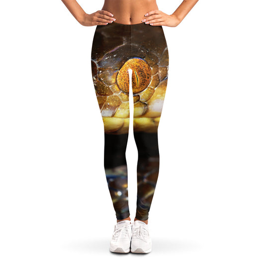 Malagasy Cat Eyed Snake Print Women's Leggings