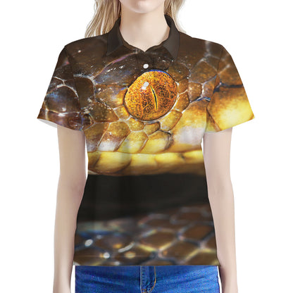 Malagasy Cat Eyed Snake Print Women's Polo Shirt