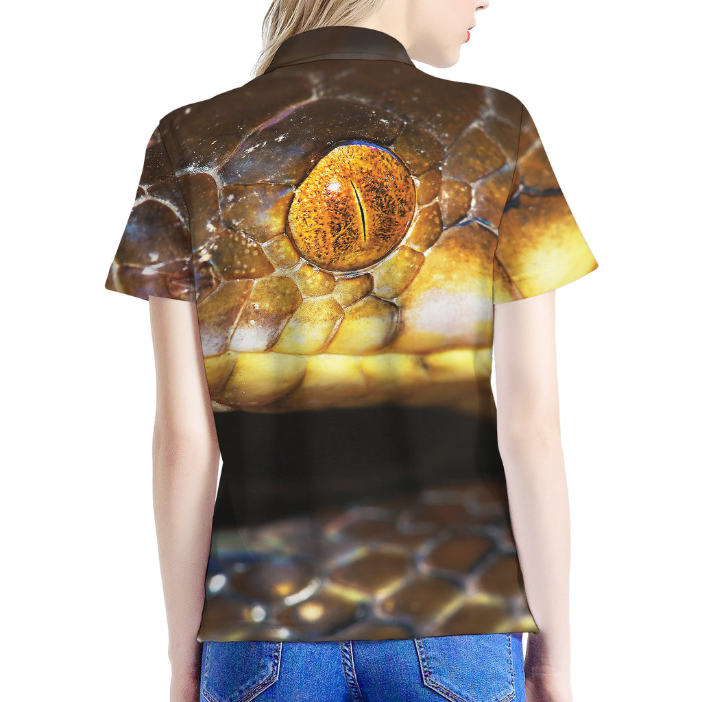 Malagasy Cat Eyed Snake Print Women's Polo Shirt