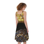 Malagasy Cat Eyed Snake Print Women's Sleeveless Dress