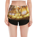 Malagasy Cat Eyed Snake Print Women's Split Running Shorts