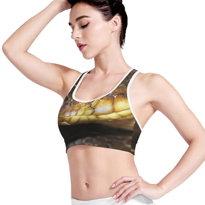 Malagasy Cat Eyed Snake Print Women's Sports Bra