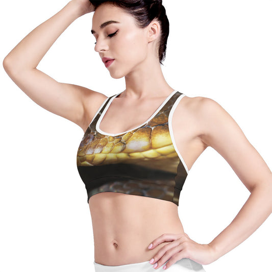 Malagasy Cat Eyed Snake Print Women's Sports Bra