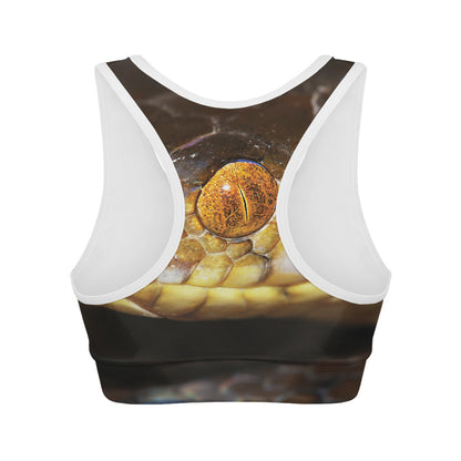 Malagasy Cat Eyed Snake Print Women's Sports Bra