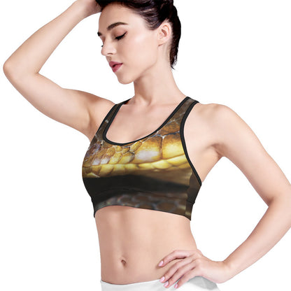 Malagasy Cat Eyed Snake Print Women's Sports Bra