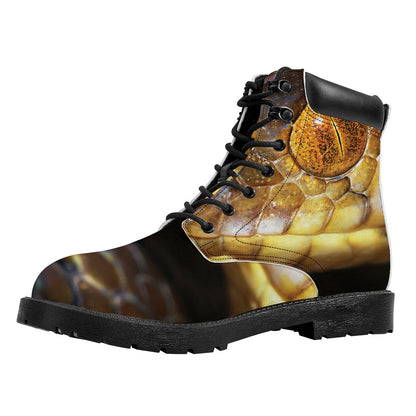 Malagasy Cat Eyed Snake Print Work Boots