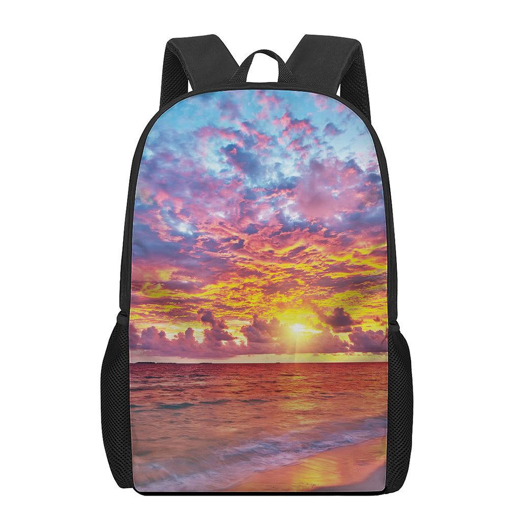 Maldives Sunset Print 17 Inch Backpack