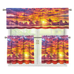 Maldives Sunset Print 3 Piece Kitchen Curtains