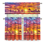 Maldives Sunset Print 3 Piece Kitchen Curtains