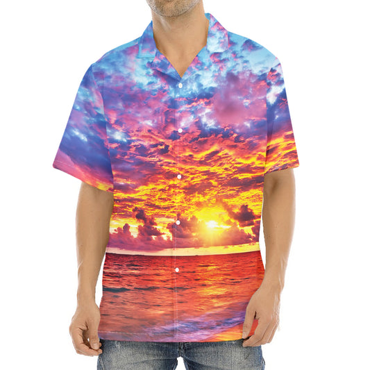 Maldives Sunset Print Aloha Shirt