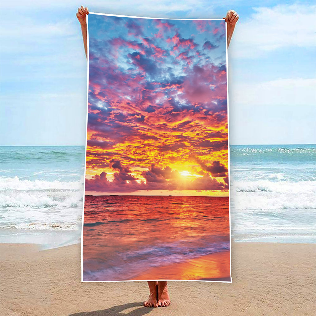 Maldives Sunset Print Beach Towel