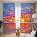 Maldives Sunset Print Dimout Pencil Pleat Curtains