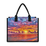 Maldives Sunset Print Canvas Tote Bag