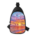 Maldives Sunset Print Chest Bag