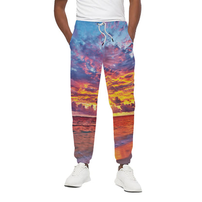 Maldives Sunset Print Cotton Pants