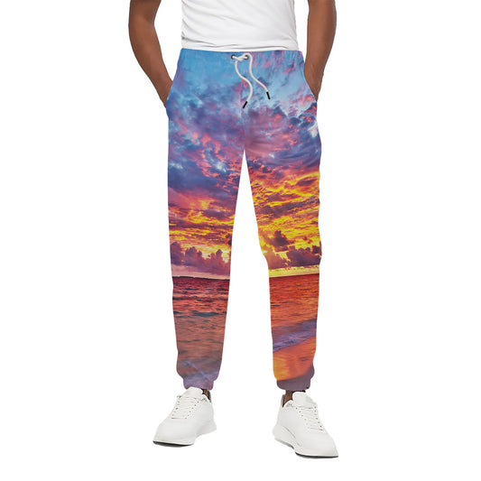 Maldives Sunset Print Cotton Pants