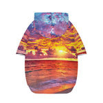 Maldives Sunset Print Dog Zip Up Hoodie