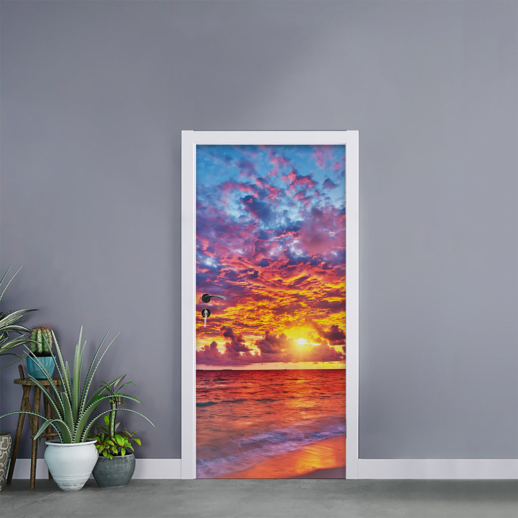 Maldives Sunset Print Door Sticker