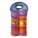 Maldives Sunset Print Double Neoprene Wine Tote