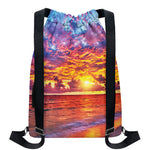 Maldives Sunset Print Drawstring Backpack
