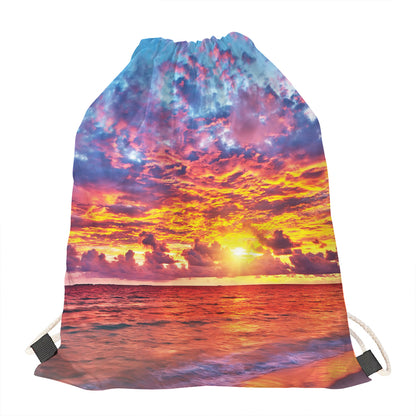 Maldives Sunset Print Drawstring Bag