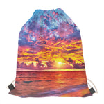 Maldives Sunset Print Drawstring Bag