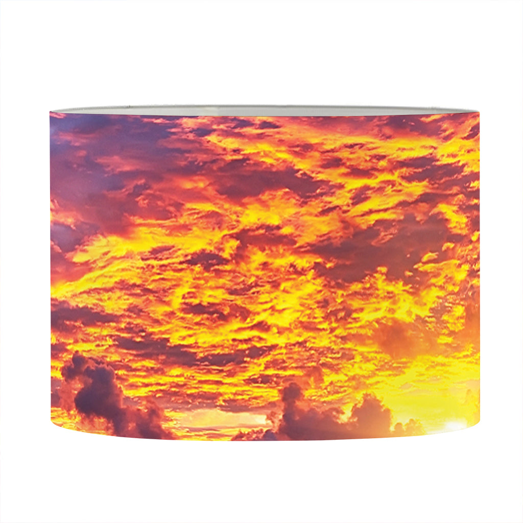 Maldives Sunset Print Drum Lamp Shade