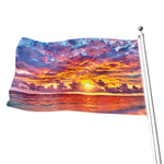 Maldives Sunset Print Flag