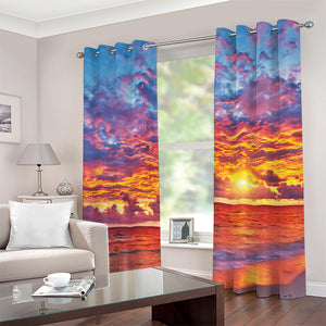 Maldives Sunset Print Grommet Curtains