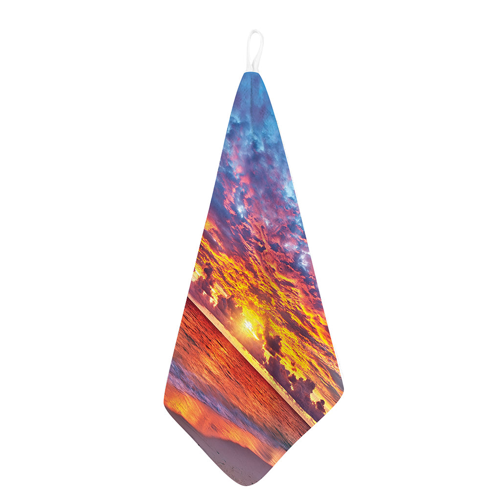Maldives Sunset Print Hand Towel
