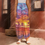 Maldives Sunset Print Harem Pants