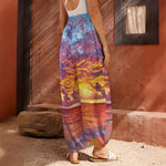 Maldives Sunset Print Harem Pants