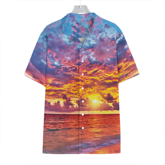 Maldives Sunset Print Hawaiian Shirt