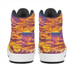 Maldives Sunset Print High Top Leather Sneakers