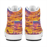 Maldives Sunset Print High Top Leather Sneakers