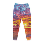 Maldives Sunset Print Jogger Pants
