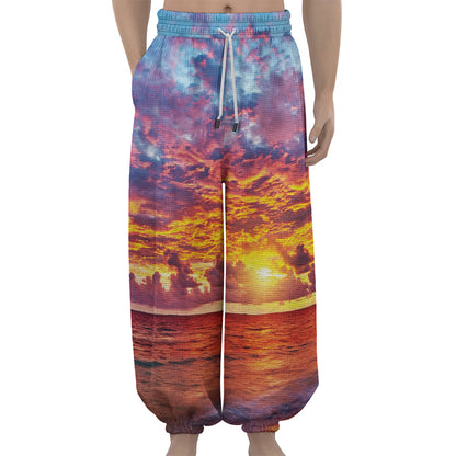Maldives Sunset Print Lantern Pants