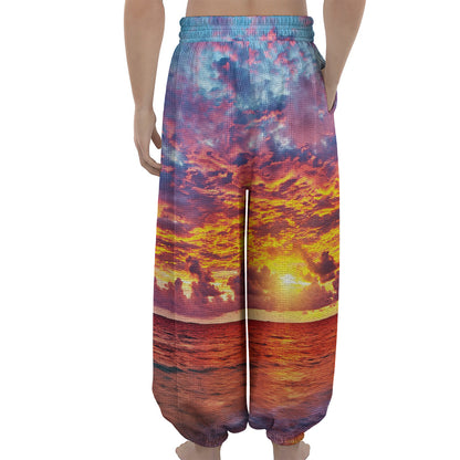 Maldives Sunset Print Lantern Pants