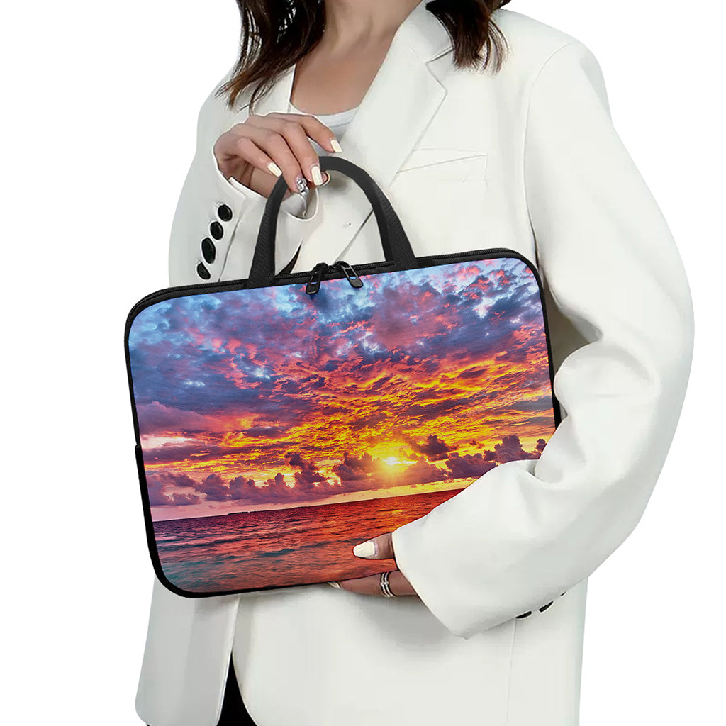 Maldives Sunset Print Laptop Sleeve With Handle