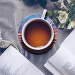 Maldives Sunset Print Leather Coaster Set